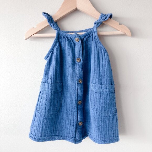 Old Navy Dress & Diaper Cove 3-6m gauze dress - Picture 2 of 9